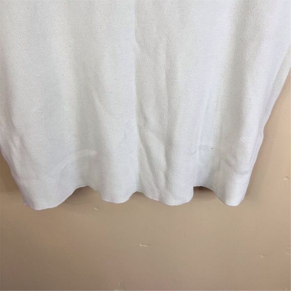 Zara Women's White Knit Wool Blend Crew Neck‎ Shirt Size Large Short Sleeve - Picture 4 of 5